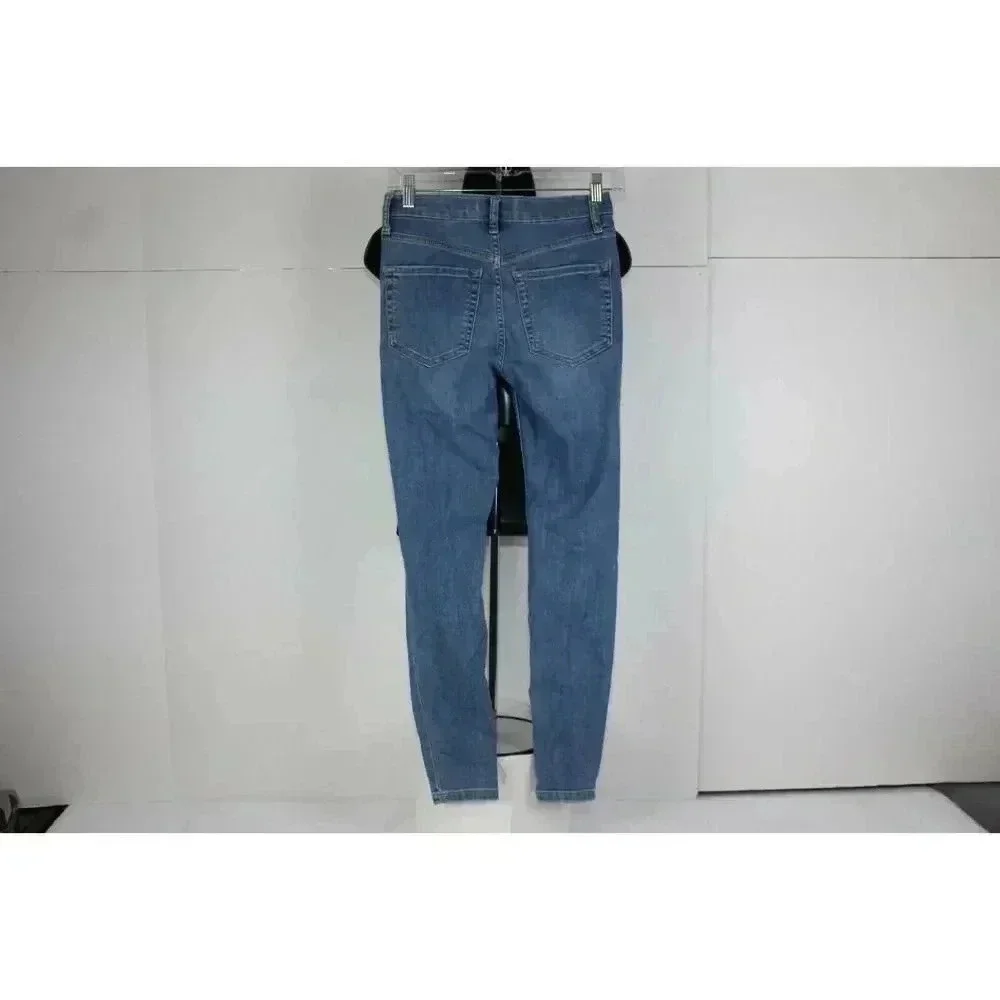 Free People Women's Distressed Busted Knee High-Rise Skinny Jeans Size 25